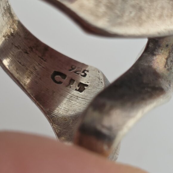 STERLING SILVER Ring MCM MODERN MODERNIST Koppel Abstract SIGNED HEAVY 6.5 VTG - Picture 13 of 13